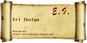 Erl Ibolya névjegykártya